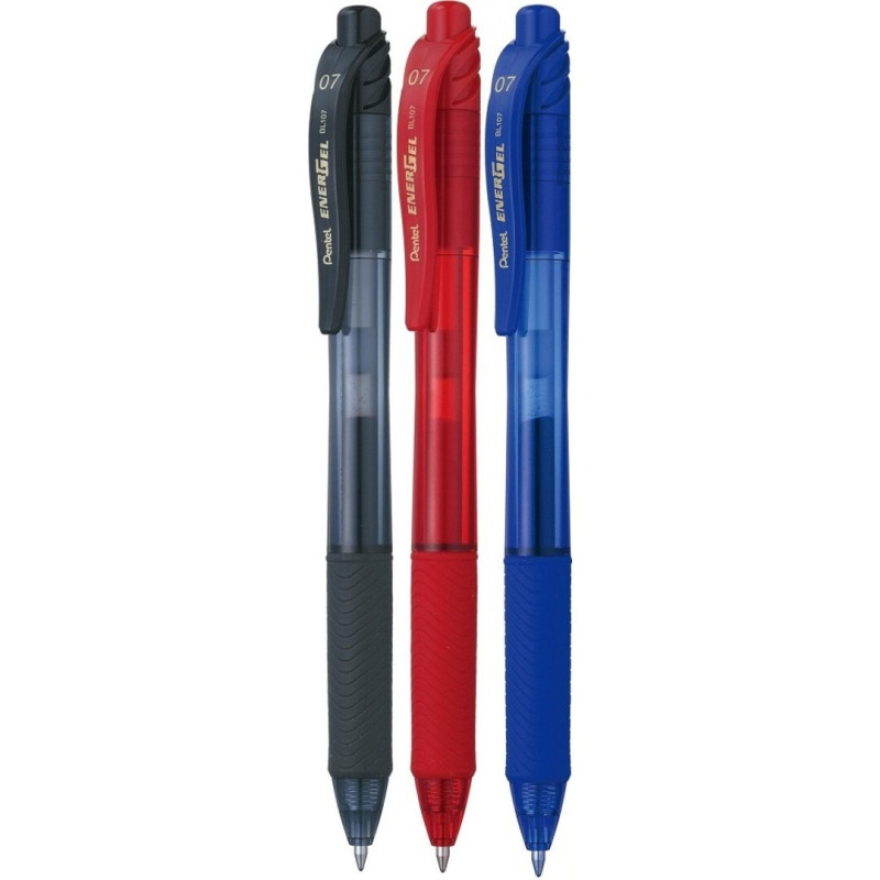 BOLIGRAFO PENTEL ENERGEL X 0,7 GEL BLISTER PROMO ABC 3U ROJO AZUL NEGRO