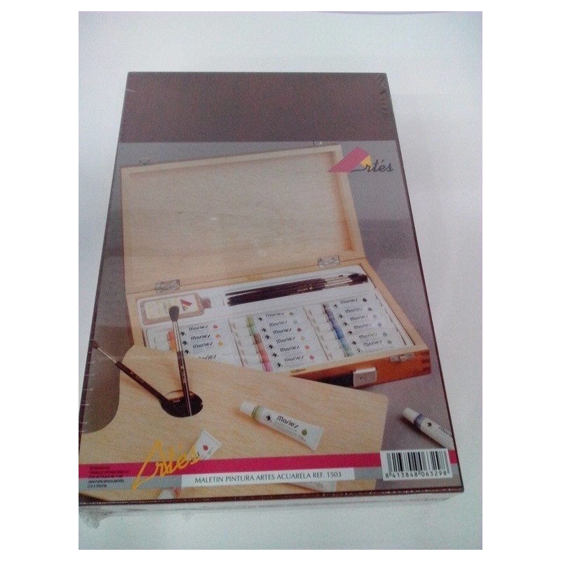 MALETIN MADERA ACUAERLA ARTES 18 COLORES 1503 REF 6329