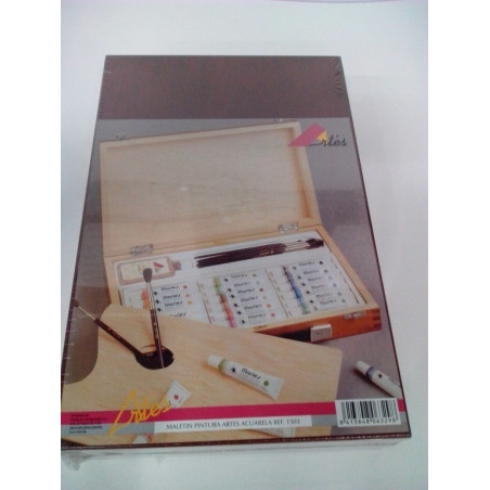 MALETIN MADERA ACUAERLA ARTES 18 COLORES 1503 REF 6329