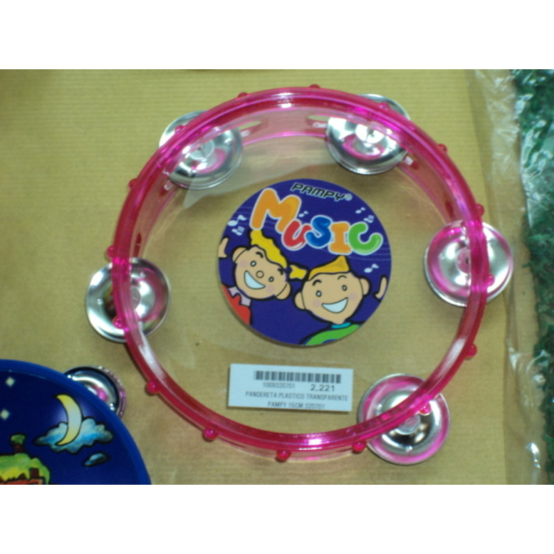 PANDERETA PLASTICO TRANSPARENTE PAMPY 15CM POESSA 320701 ^