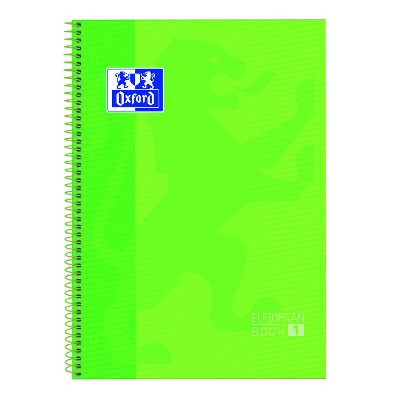 CUADERNO ENRI OXFORD SCHOOL EUROPEAN A-4  80H HZTAL VERDE MANZANA 400118238