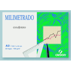 BLOC DIBUJO CANSON MILIMETRADO A-3 GUARRO 50H 200402863