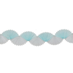 GUIRNALDA CHINA PEQUEÑA ABANICO BLANCO AZUL 3M  36982 VERBETENA