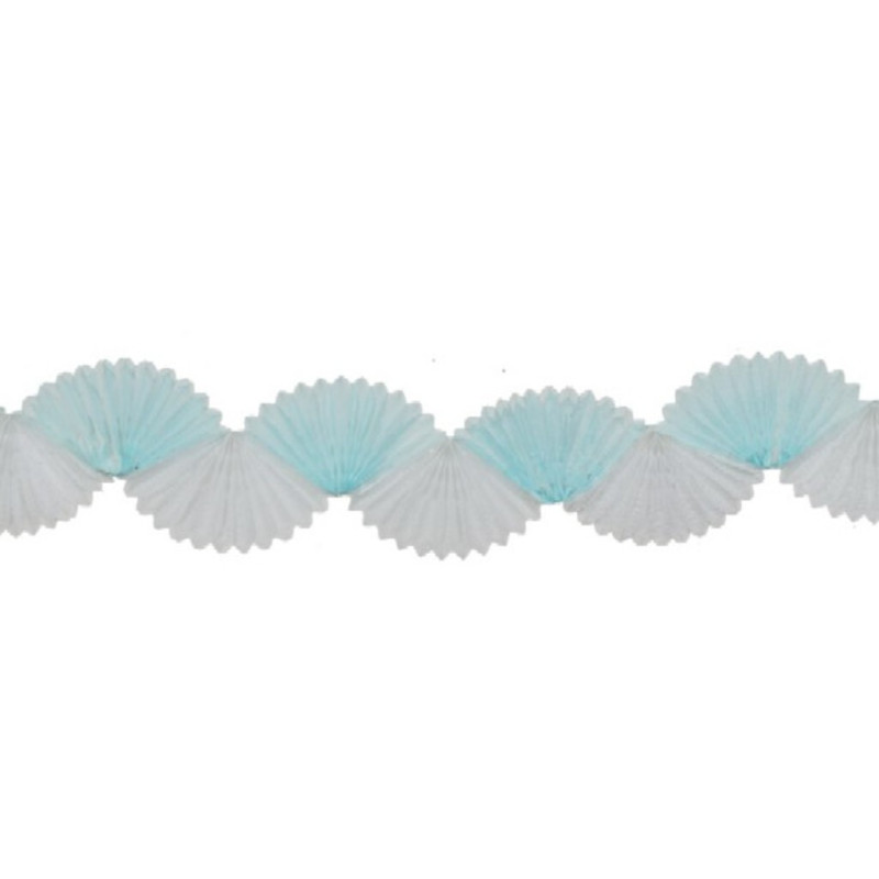 GUIRNALDA CHINA PEQUEÑA ABANICO BLANCO AZUL 3M  36982 VERBETENA