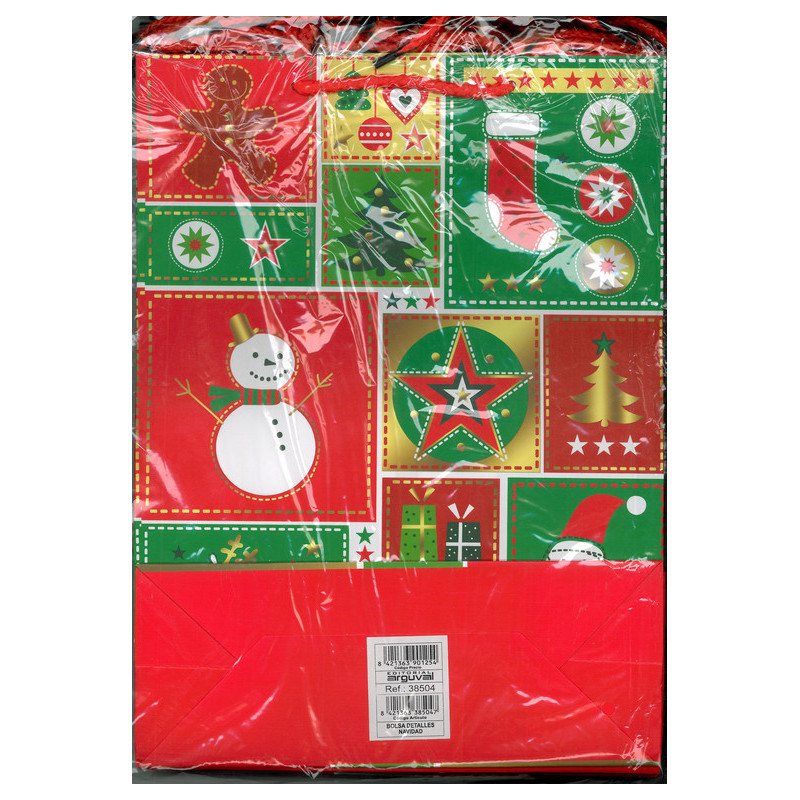 BOLSA REGALO NAVIDAD PP 22*30 MEDIANA ARGU 38504 ^