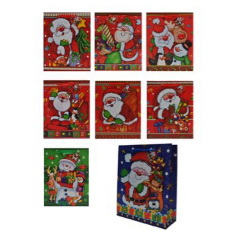 BOLSA REGALO NAVIDAD PURPURINA 3D 33*26 REGALPAP 4827 ^