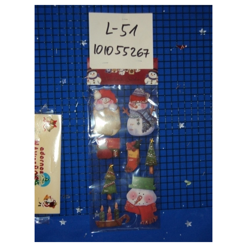 STICKER NOEL 3D C/PURUPURINA BLISTER 8U 55267 ^