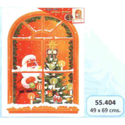 STICKER VIDRIERA NOEL COLORES FOSFORESCENTE 50*70 55404 ^