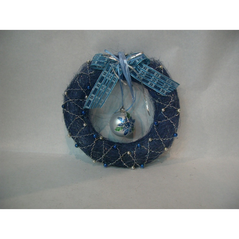 CORONA MIMBRE AZUL BOLA PLATA 54422 ^