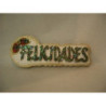 LETRERO POREX PAN FELICIDADES BLANCO ORO 9*24 39365 ^