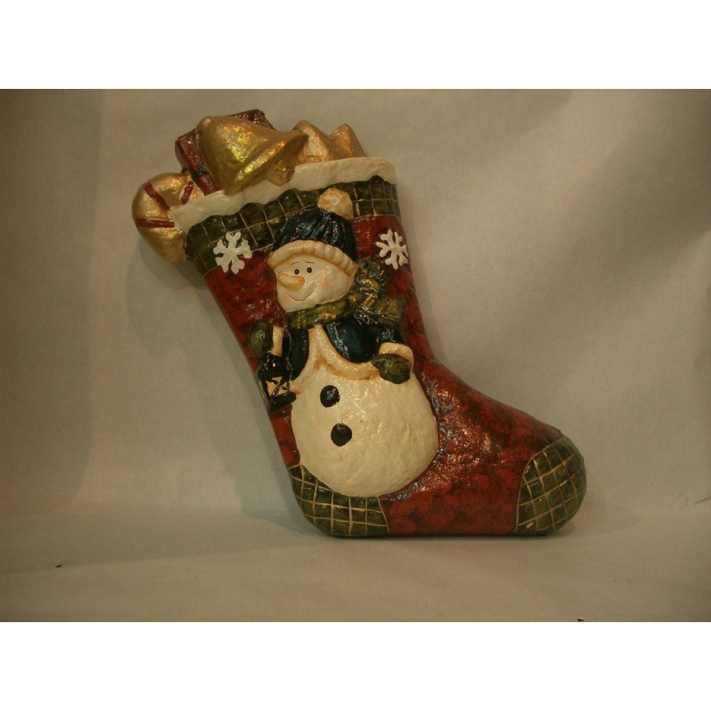 CALCETIN MUÑECO NIEVE CARTON PIEDRA 57CM 57825121 ^