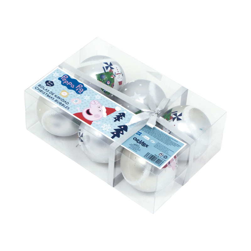 BOLAS NAVIDAD 8CM PACK 6 PEPPA PIG "COSY CORNER" SAFTA24 SEP PP14018