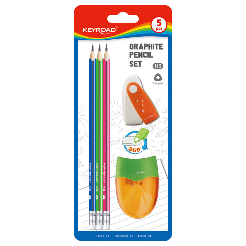 BLISTER PAPELERIA 5 PCS KEYROAD KR971849 24*10 SAFTA22