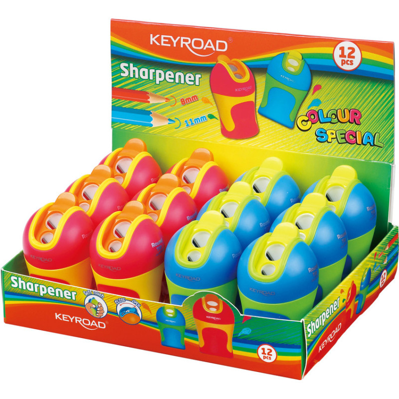 SACAPUNTAS DOBLE CON DEPOSITO KEYROAD KR971525 7*19 SAFTA22