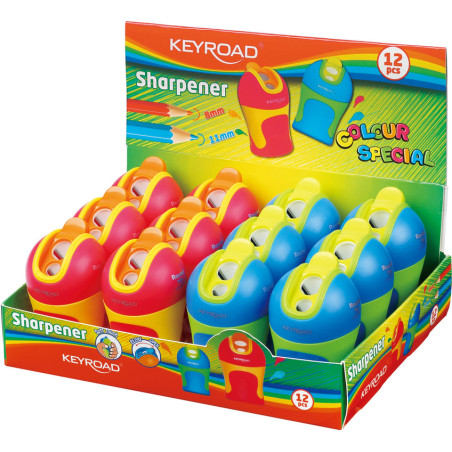 SACAPUNTAS DOBLE CON DEPOSITO KEYROAD KR971525 7*19 SAFTA22