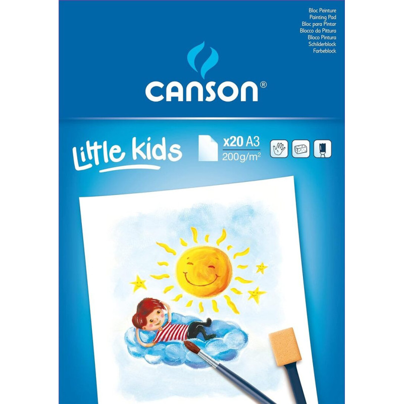 BLOC DIBUJO CANSON KIDS PINTURA 200G A-3 ENCOLADO 20H 400015589