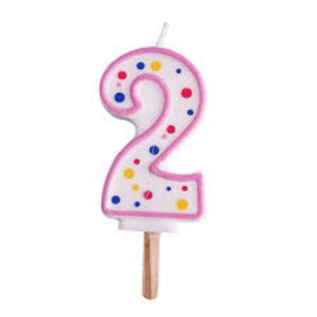 VELA NUMEROS CUMPLEAÑOS TRICOLOR Nº 2 VERBETENA