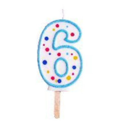 VELA NUMEROS CUMPLEAÑOS TRICOLOR Nº 6 VERBETENA