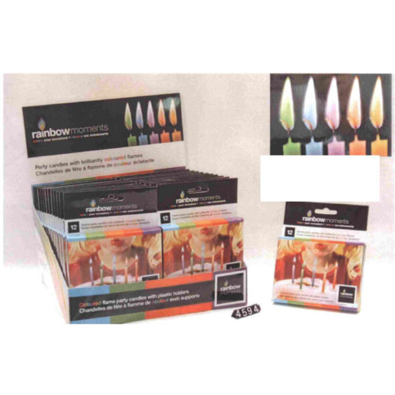 VELA CUMPLEAÑOS LLAMA COLORES 12U C/SOPORTE 4597 ^