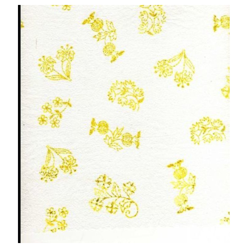 TUL FLORES LUREX AMARILLO CUADRADO 25*25 PTE 100U ^