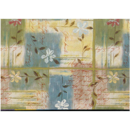 PAPEL REGALO ROLLO 62 SETIMPRES ESTUCADO CUADROS FLORES E14AZ