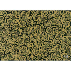 PAPEL REGALO ROLLO 62 SETIMPRES ESTUCADO CIRCULOS CORAZON ORO-NEGRO E23OR