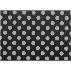 PAPEL REGALO ROLLO 62 SETIMPRES ESTUCADO NEGRO PUNTOS PLATA E29N