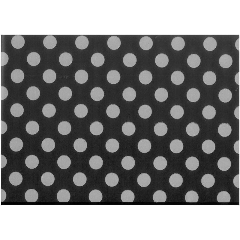 PAPEL REGALO ROLLO 62 SETIMPRES ESTUCADO NEGRO PUNTOS PLATA E29N