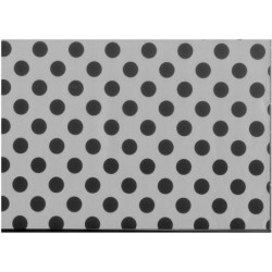 PAPEL REGALO ROLLO 62 SETIMPRES ESTUCADO PLATA PUNTOS NEGRO E29P