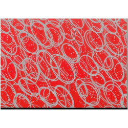 PAPEL REGALO ROLLO 62 SETIMPRES ESTUCADO RAYADO ROJO PLATA E31R