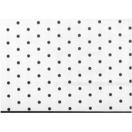 PAPEL REGALO ROLLO 62 SETIMPRES ESTUCADO BLANCO PUNTOS NEGRO E36B