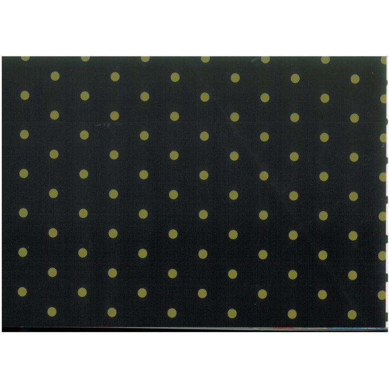PAPEL REGALO ROLLO 62 SETIMPRES ESTUCADO NEGRO PUNTOS ORO E36N
