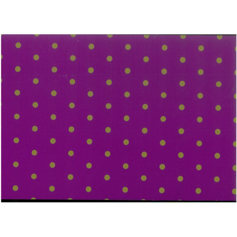 PAPEL REGALO ROLLO 62 SETIMPRES ESTUCADO VIOLETA PUNTOS ORO E36VL