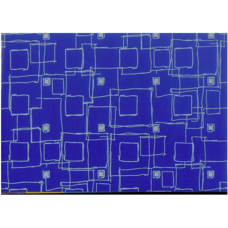 PAPEL REGALO ROLLO 62 SETIMPRES ESTUCADO CUADROS AZUL PLATA E3AZ