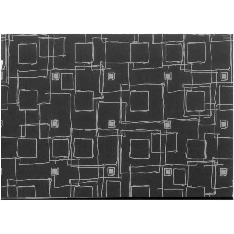 PAPEL REGALO ROLLO 62 SETIMPRES ESTUCADO CUADROS NEGRO PLATA E3N