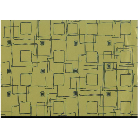 PAPEL REGALO ROLLO 62 SETIMPRES ESTUCADO CUADROS ORO NEGRO E3OR