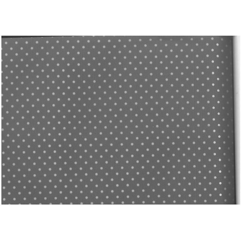 PAPEL REGALO ROLLO 62 SETIMPRES ESTUCADO GRIS PUNTOS PLATA E41G