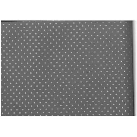 PAPEL REGALO ROLLO 62 SETIMPRES ESTUCADO GRIS PUNTOS PLATA E41G