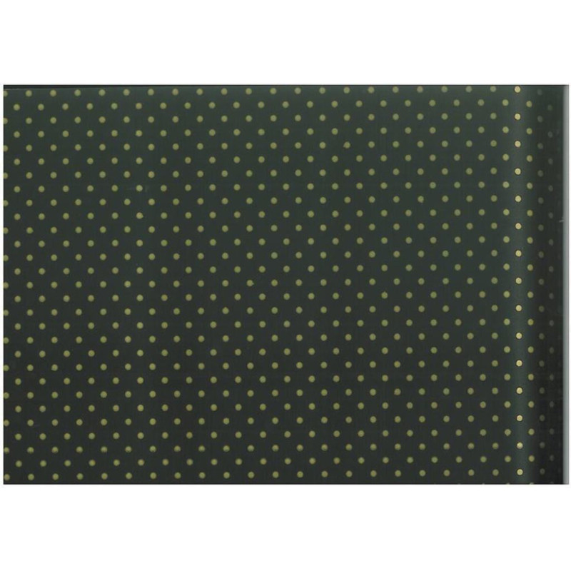 PAPEL REGALO ROLLO 62 SETIMPRES ESTUCADO NEGRO PUNTOS ORO E41N