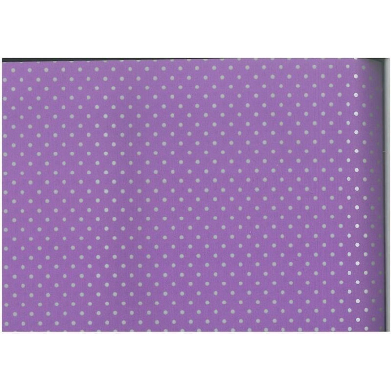 PAPEL REGALO ROLLO 62 SETIMPRES ESTUCADO VIOLETA PUNTOS PLATA E41VL