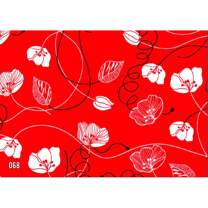 PAPEL REGALO ROLLO 62 SETIMPRES ESTUCADO ROJO FLORES BLANCAS E45R