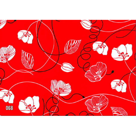 PAPEL REGALO ROLLO 62 SETIMPRES ESTUCADO ROJO FLORES BLANCAS E45R