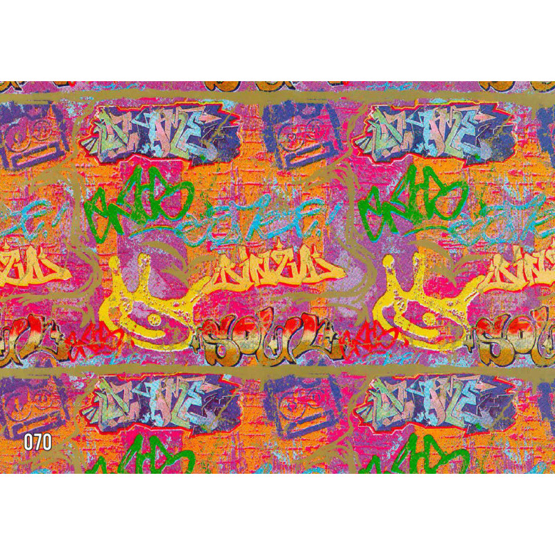 PAPEL REGALO ROLLO 62 SETIMPRES ESTUCADO GRAFFITI ORO E46R