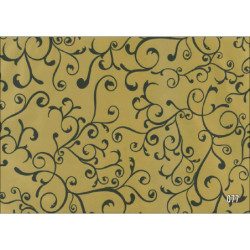 PAPEL REGALO ROLLO 62 SETIMPRES ESTUCADO ORO RAMAS NEGRO E49OR