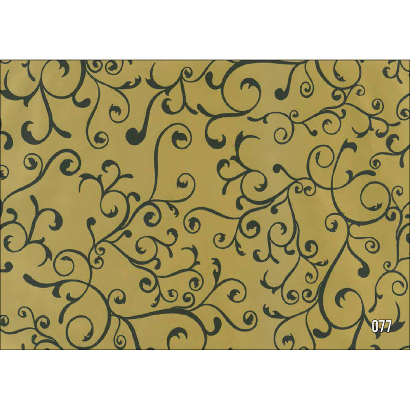 PAPEL REGALO ROLLO 62 SETIMPRES ESTUCADO ORO RAMAS NEGRO E49OR