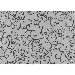 PAPEL REGALO ROLLO 62 SETIMPRES ESTUCADO PLATA RAMAS NEGRO E49P