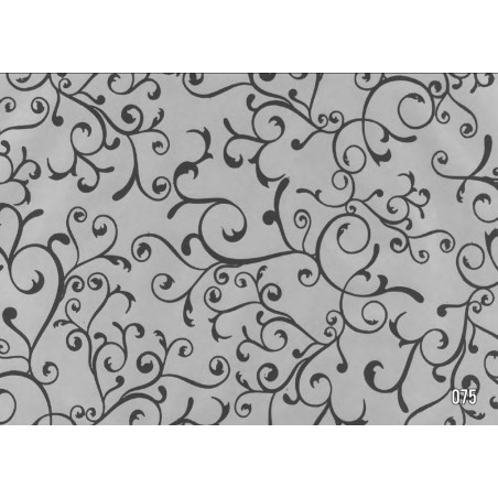 PAPEL REGALO ROLLO 62 SETIMPRES ESTUCADO PLATA RAMAS NEGRO E49P