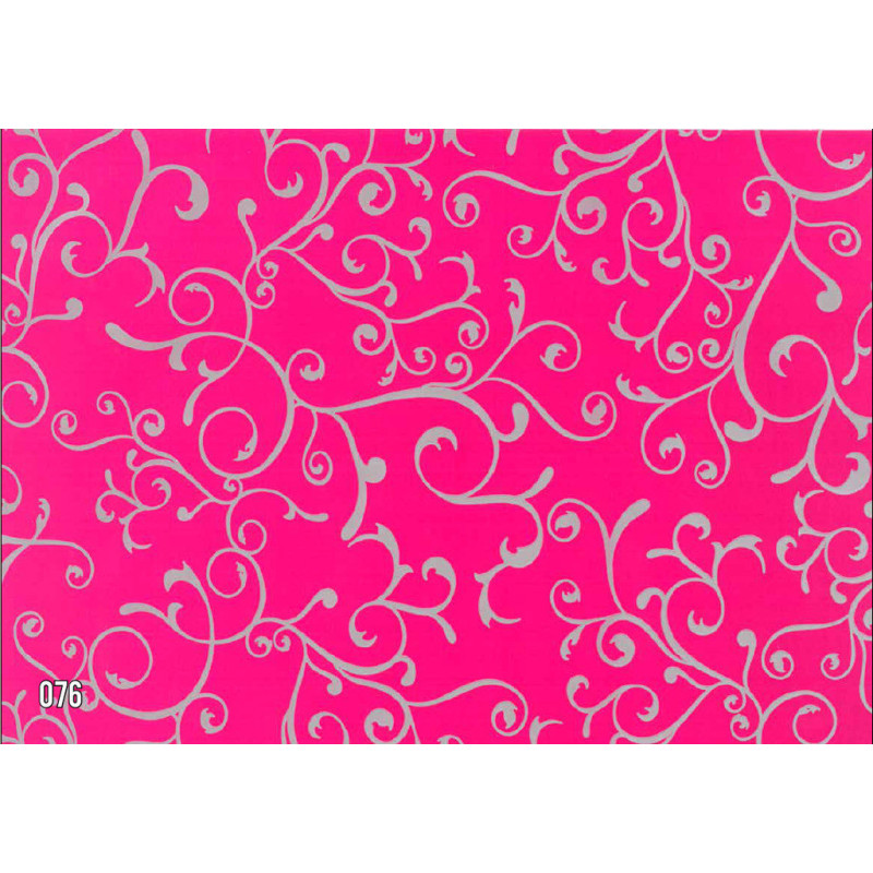 PAPEL REGALO ROLLO 62 SETIMPRES ESTUCADO ROSA RAMAS PLATA E49RS