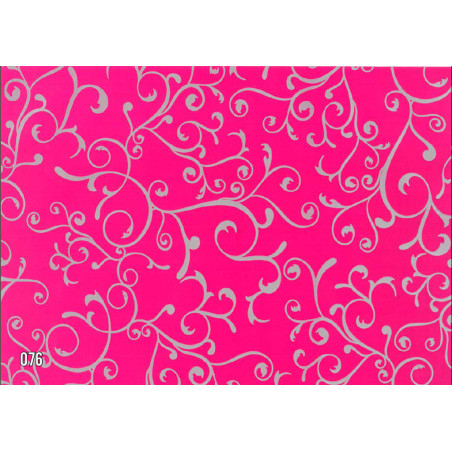 PAPEL REGALO ROLLO 62 SETIMPRES ESTUCADO ROSA RAMAS PLATA E49RS