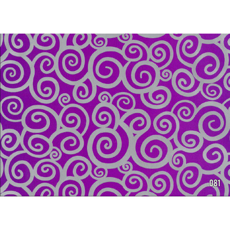 PAPEL REGALO ROLLO 62 SETIMPRES ESTUCADO VIOLETA ESPIRALES PLATA E51VL